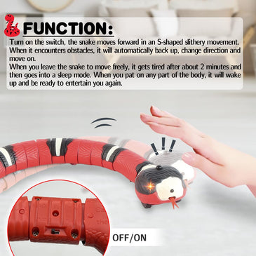 Smart Sensing Interactive Cat Toys Eletronic Snake