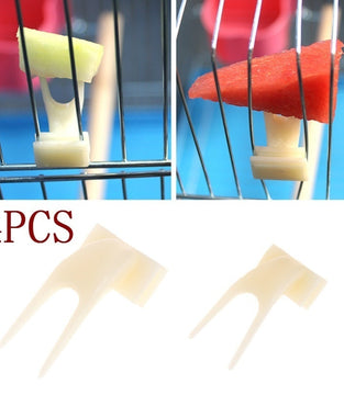 Birds Parrots Fruit Fork Pet Supplies Plastic Food Holder Feeding