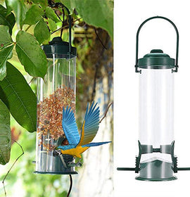 Bird Feeder Hanging Food Dispenser Parrot Food Box for Outdoor Balcony