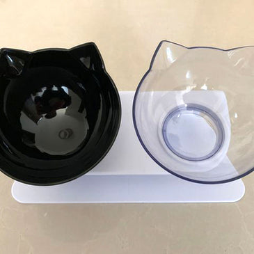 Non-slip Double Cat Bowl Dog Bowl With Stand Pet Feeding Cat Water