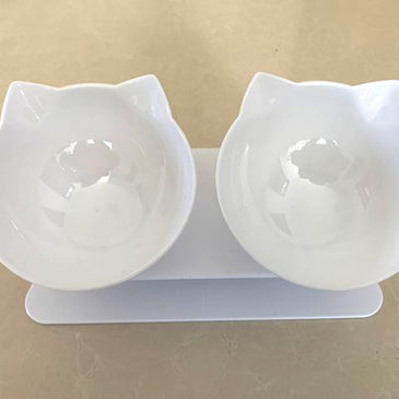 Non-slip Double Cat Bowl Dog Bowl With Stand Pet Feeding Cat Water