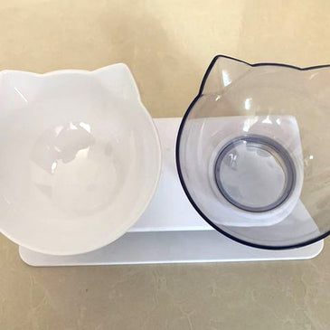 Non-slip Double Cat Bowl Dog Bowl With Stand Pet Feeding Cat Water