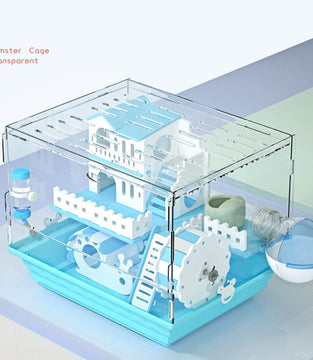 Transparent Hamster Cage Acrylic Cage Small Animal Hedgehogs Rabbit