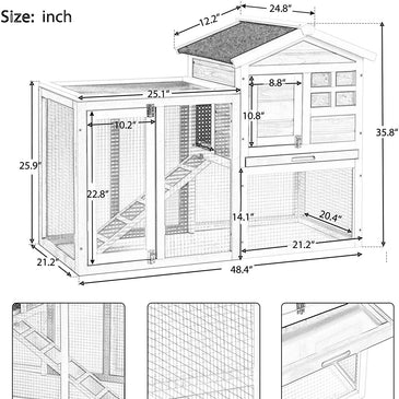 Wooden Rabbit House Rabbit House Outdoor Wooden Coop With Ventilation